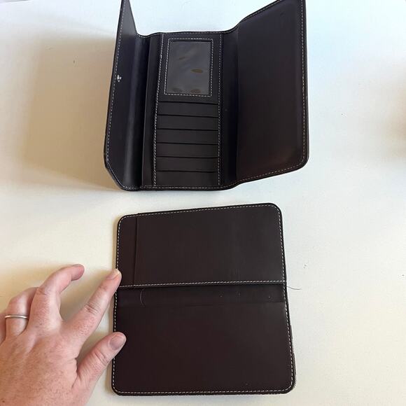 COACH 2 ITEMS! Signature Brown Long Wallet AND Checkbook, Cash Holder - Picture 6 of 13